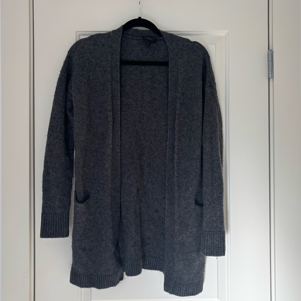 Grey j crew boyfriend cardigan xxs